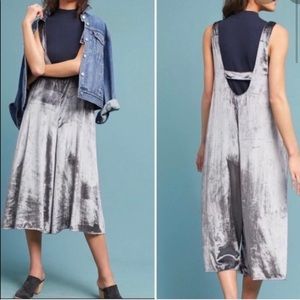 Anthropologie Maeve Velvet Jumpsuit